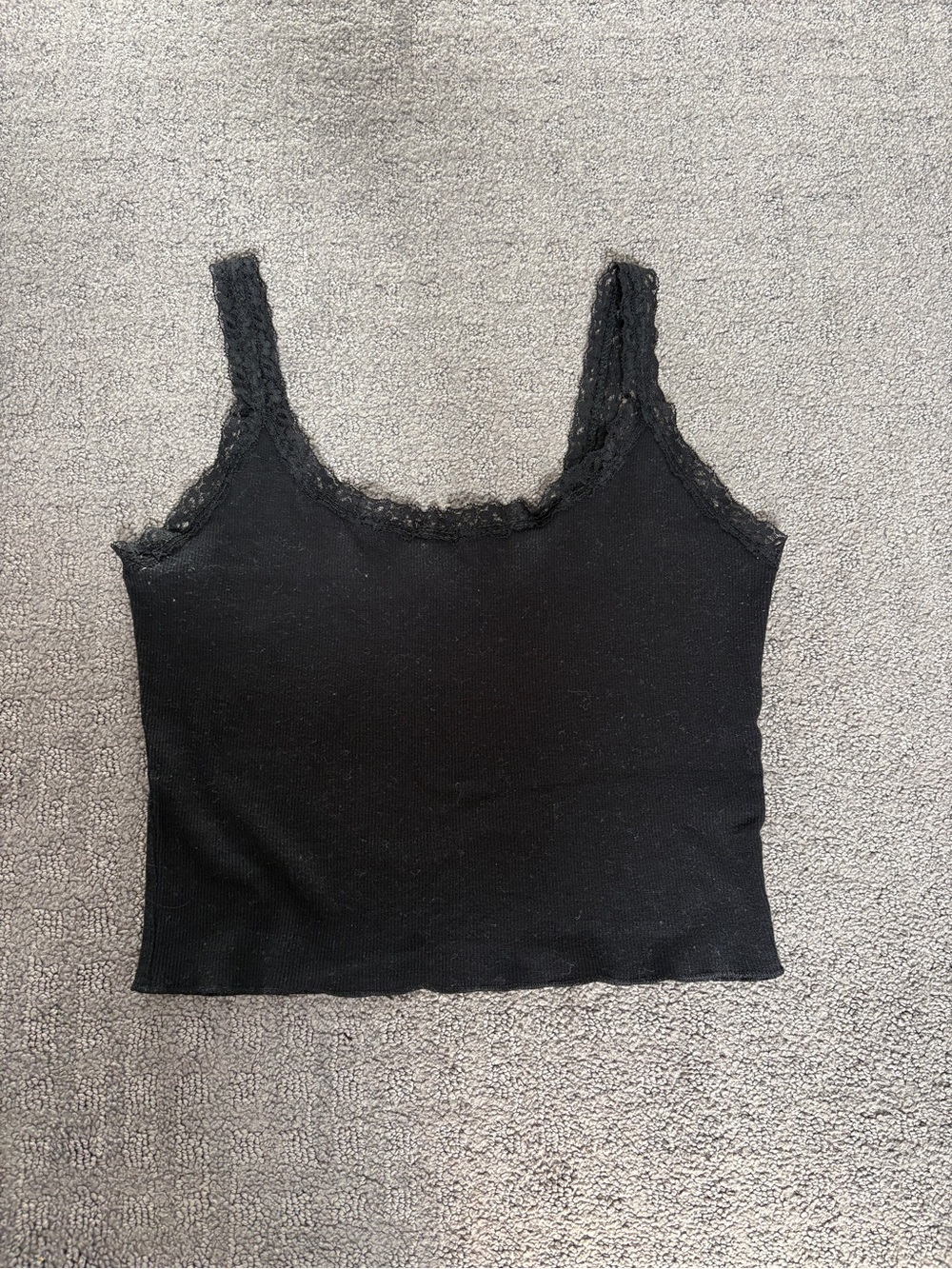 Cotton On Black Lace-Trim Tank